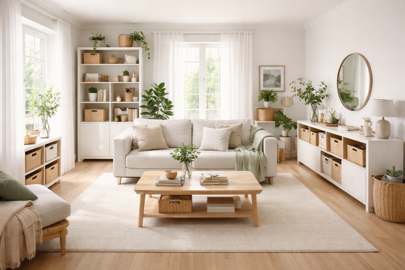 Düzenli ve temiz bir ev içi görünümü